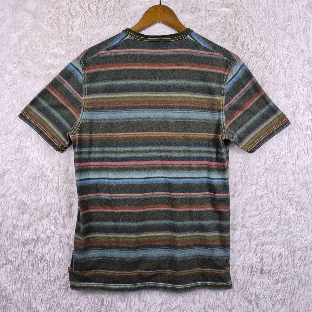 Scotch & Soda Amsterdam Mens Striped Short Sleeve T-Shirt Green Multi Size M